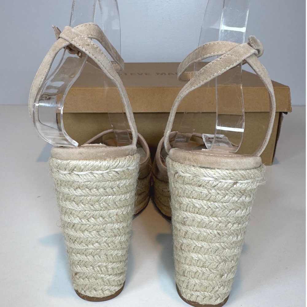 Steve Madden Sydnee Tan Suede Espadrille Wedge Sandals Sz 8 Cottagecore Boho - Picture 5 of 8